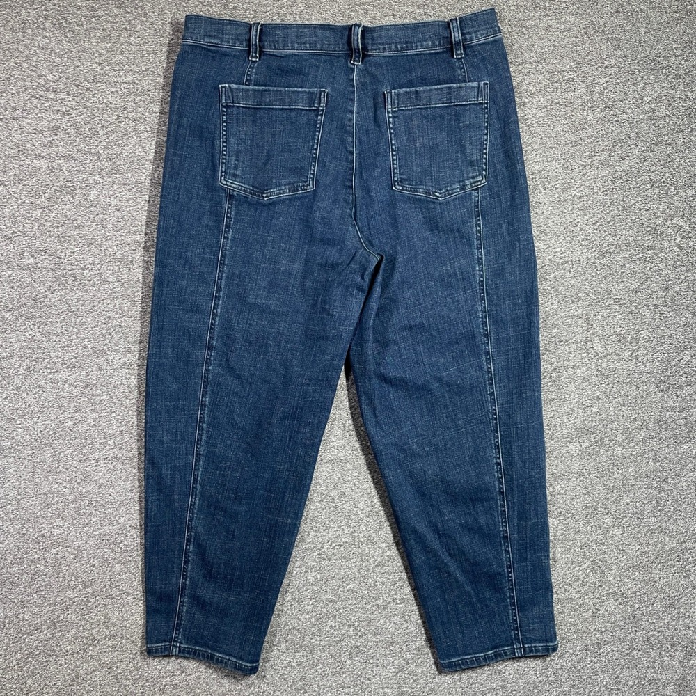 Eileen Fisher Womens Organic Cotton Seam Detail Tapered Jeans Blue Denim 14 - Picture 4 of 7